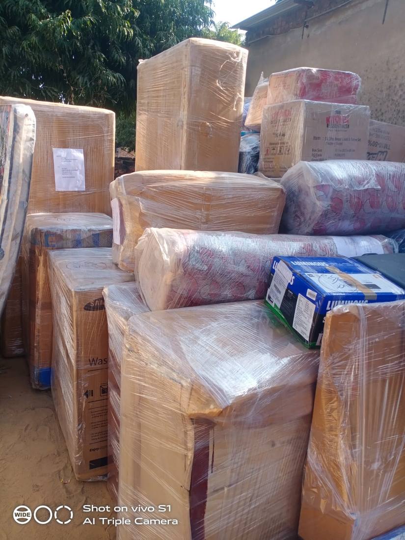 A1 Krishna crew's wrapped and packed furniture ready for transport